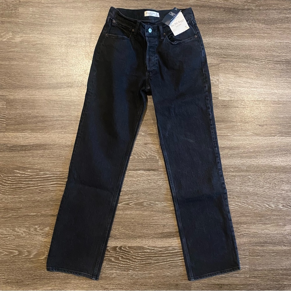 Abercrombie & Fitch The 90’s Baggy Low Rise Jeans Black 26 2 Long